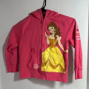 Disney pink Belle zip up hoodie size small